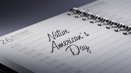 Closeup of a personal calendar setting an important date represe