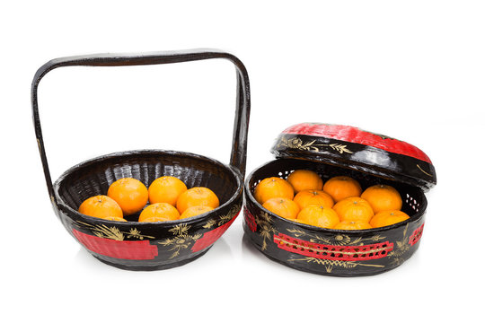 Traditional tiered Bakul Siah Wedding Basket used by Peranakan ethnic Chinese 
