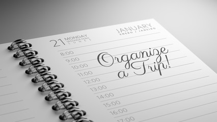 Fototapeta premium Closeup of a personal calendar setting an important date represe