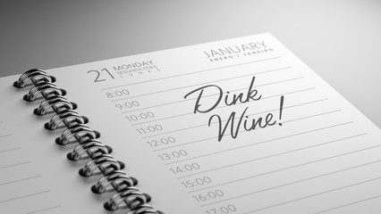 Closeup of a personal calendar setting an important date represe