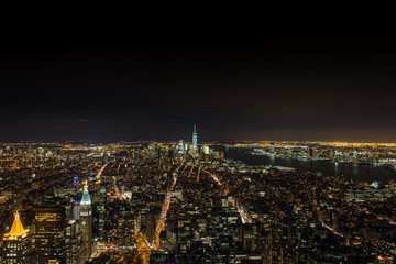 Fototapeta premium Manhattan night view from Empire State Building