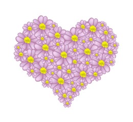 Purple Yarrow Flowers in A Heart Shape