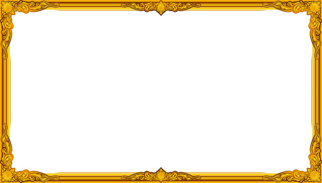 gold photo frame floral for picture, vector , thai frame style