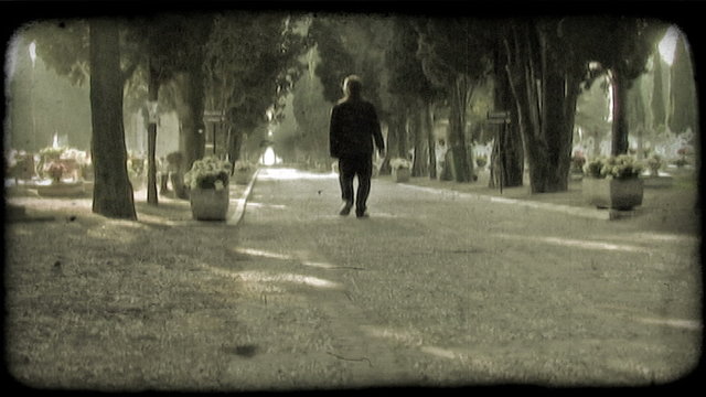 Walking Man 2. Vintage stylized video clip.