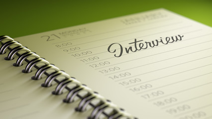 Closeup of a personal calendar setting an important date represe