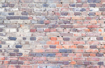 Old red brick wall background and texture..