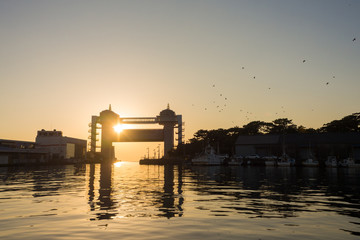 Naklejka premium Sunset and 