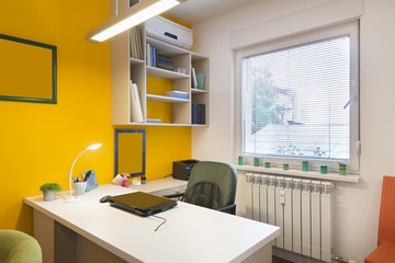 Interior of a workplace office in home