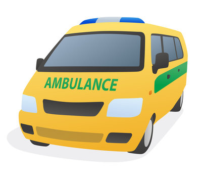 Ambulance Car, Front View, Vector Illustration