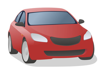 red car, front view, vector illustration