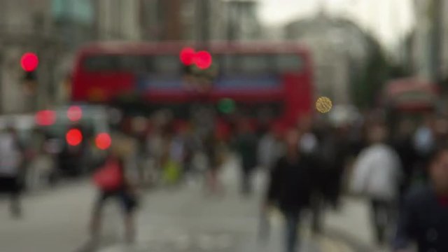 Blurry Oxford Street slow motion