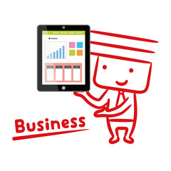 ビジネスマン　タブレット