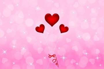 Valentine's day background with heart balloon