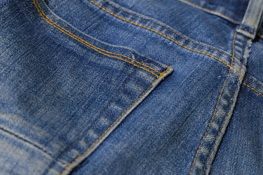 Blue jeans texture close up