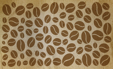 Pattern coffee with fabric texture