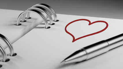 Closeup of a personal agenda setting an important date writing w