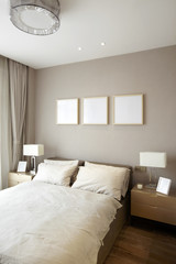 Fototapeta na wymiar Elegant house bedroom interiors