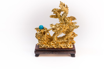Chinese newyear figure in the year of dragon with word represent long live, prosper and goodluck