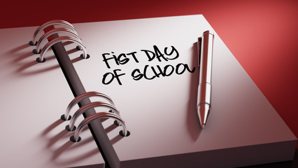Closeup of a personal agenda setting an important date writing w