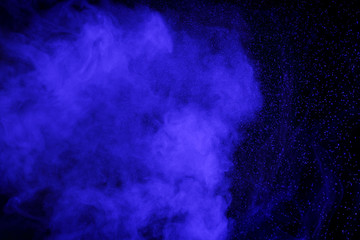 Obraz na płótnie Canvas Abstract blue smoke hookah and water drops.