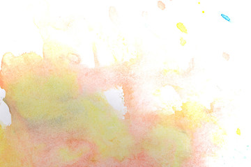 Obraz premium Children abstract drawing. Yellow and red tints.