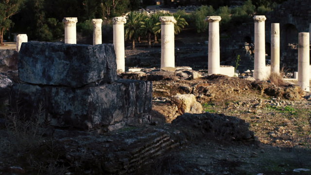 Royalty Free Stock Video Footage of the ancient city Beit She'an shot in Israel at 4k with Red.