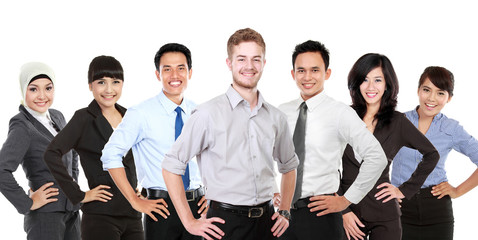 Group of mix race young businessperson