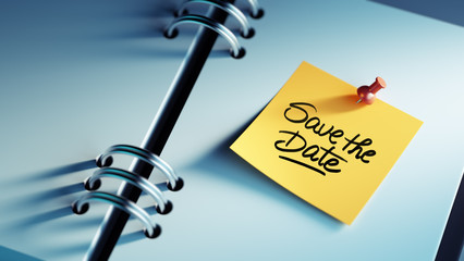 Closeup Yellow Sticky Note paste it in a notebook setting an app