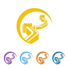 great wall logo icon vector