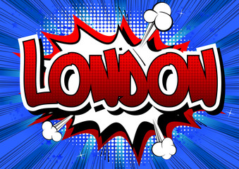 London - Comic book style word.