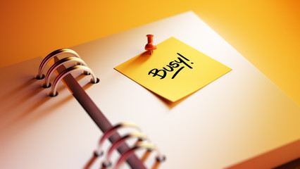 Closeup Yellow Sticky Note paste it in a notebook setting an app