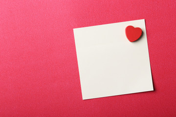 Valentine Note On Red Background