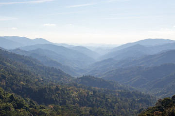 range of rain forest mountain  in Thailand  background