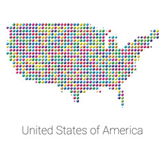 Fototapeta premium USA Map vector colored dotted design