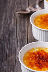 Creme brulee - traditional french vanilla cream dessert.