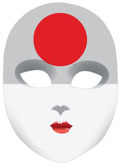 Abstract face mask with the flag of Japan