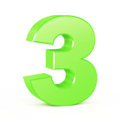 three-dimensional number in green