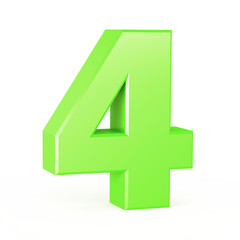 three-dimensional number in green