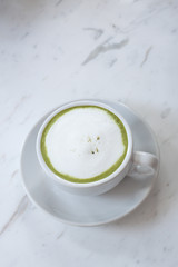 Hot green tea latte