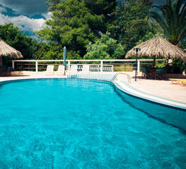 Swimming pool with stair at hotel