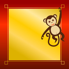 Year of Monkey Greeting Template
