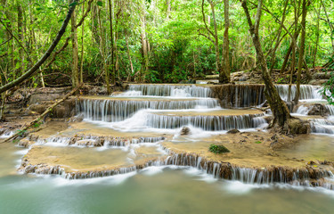 Beautiful waterfall in tropical forest