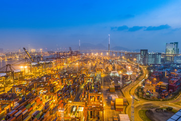 industrial port with containers