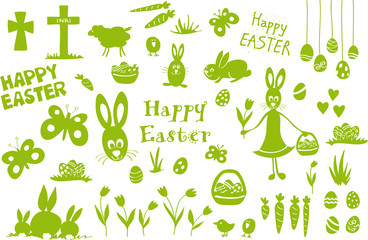 Happy eastern Oster Sammlung gr&uuml;n