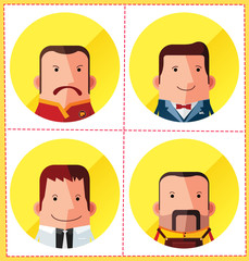 flat style male avatar character design