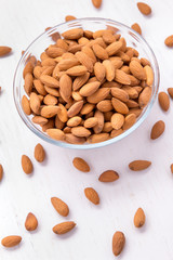 a bowl with almonds