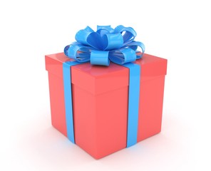 gift box with bows isolated on white