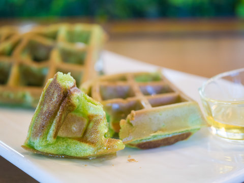 Pandan waffle, backgound concept.