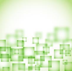 Fototapeta na wymiar abstract green background with flying transparent squares. vecto