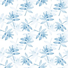 Branches. Watercolor background. Seamless pattern 2